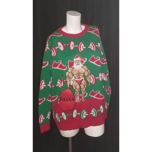 Ugly Christmas sweater - Workout sweater- Gains S